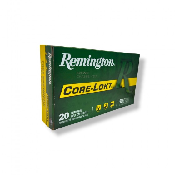 Cartouche Remington Calibre 7x64, 175 grains à ogive Pointed Soft Point Core-Lokt, boîte de 20 cartouches.